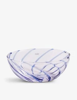HAY Spin Striped Glass Bowl 8.5cm Set Of Two