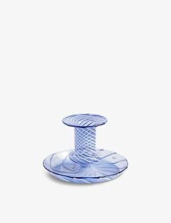 HAY Flare Stripe Glass Candle Holder 11cm