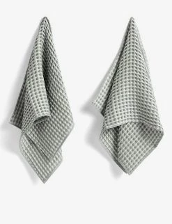 HAY Twist Waffled Cotton Set Of Two Dish Cloths And Two Tea Towels