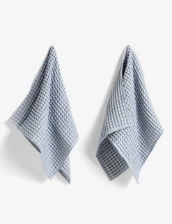 HAY Twist Waffled Cotton Set Of Two Dish Cloths And Two Tea Towels