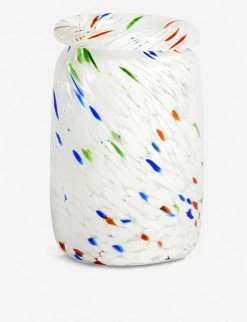HAY Splash Swirl-pattern Glass Vase 22.2cm