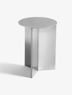 HAY Slit Polished Side Table 47cm X 35cm Silver