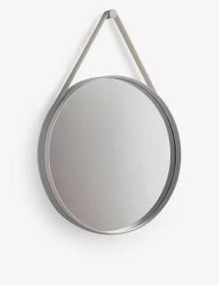 HAY Strap Circular Steel And Glass Mirror Grey