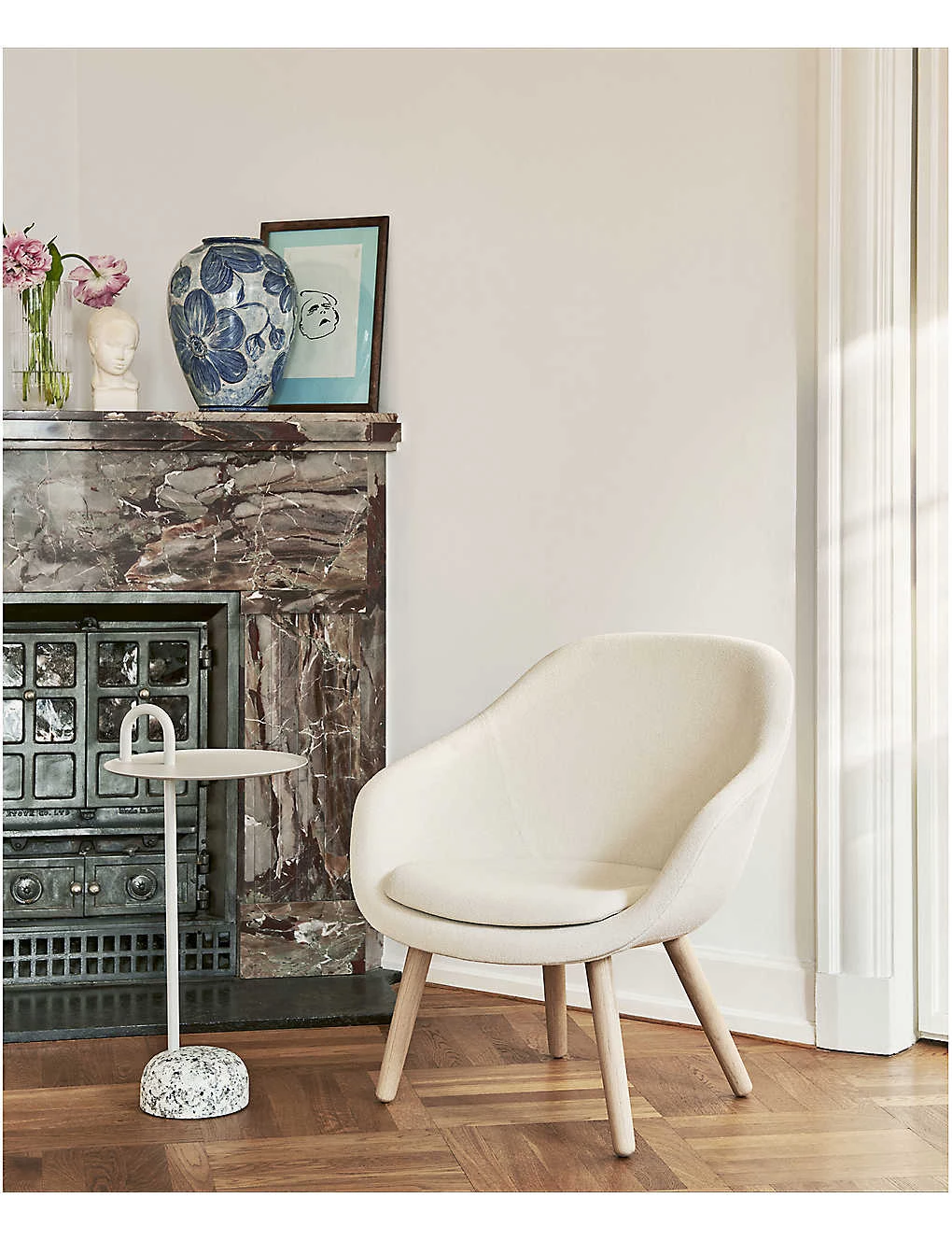 HAY Bowler Circular Steel Side Table 70.5cm Cream - Image 2