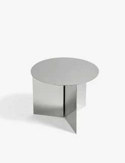 HAY Slit Polished Side Table 35.5cm X 45cm Silver