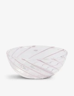 HAY Spin Striped Glass Bowl 8.5cm Set Of Two