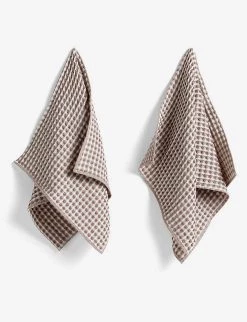 HAY Twist Waffled Cotton Set Of Two Dish Cloths And Two Tea Towels