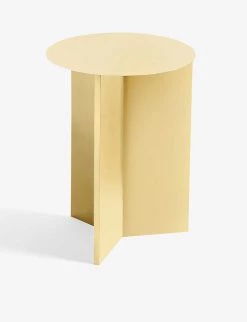 HAY Slit Powder-coated Side Table 47cm X 35cm Pale Yellow