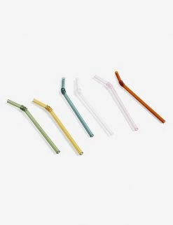 HAY Sip Swirl Glass Straws Set Of Six